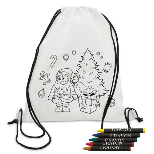 SAC À DOS ENFANT DE NOËL AVEC CRAYONS EN CIRES "CHRISTMAS"