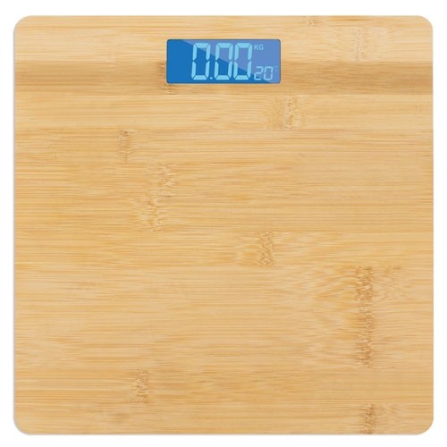 BASCULA DE BAÑO CON TEMPERATURA DE BAMBU 