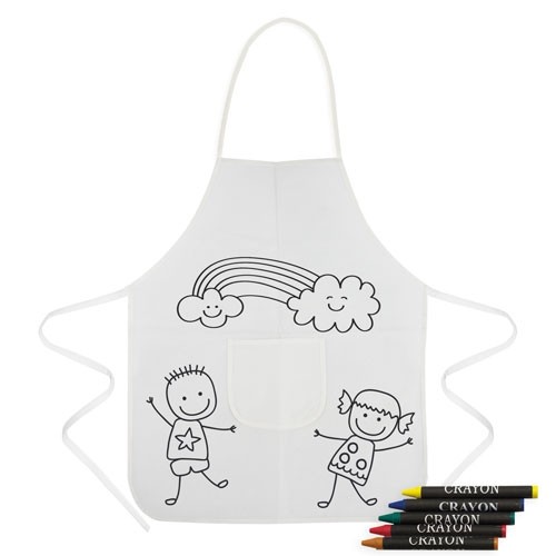 TABLIER AVER CRAYONS EN CIRES "CHIQUI"