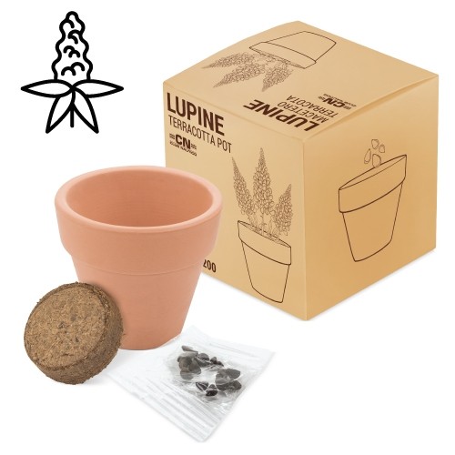 LUPIN POT EN TERRE CUITE « FLORAL »