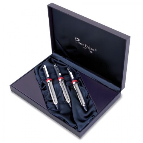 SET 3 PCS CLUB NAUTIC/STYLO + PLUME + PORTEMINE PIERRE DELONE "NAUTIC CLUB"