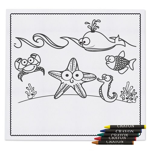 NAPPE ENFANT AVEC CRAYONS EN CIRES