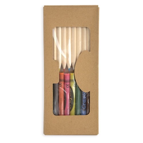 ÉTUI 10 CRAYONS DE COULEURS9 CRAYONS DE CIRE DE COULEURS