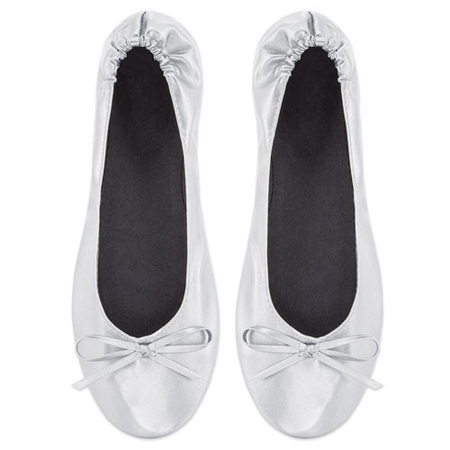 BALLERINES PLIABLES ARGENT (12 PAIRES) "BALLET"