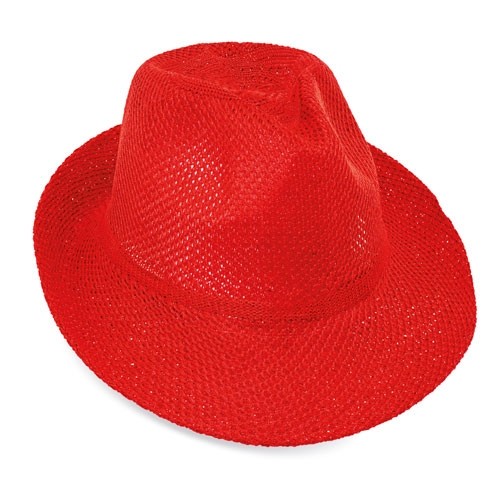 CHAPEAU AVEC BORDS LARGES ROUGE