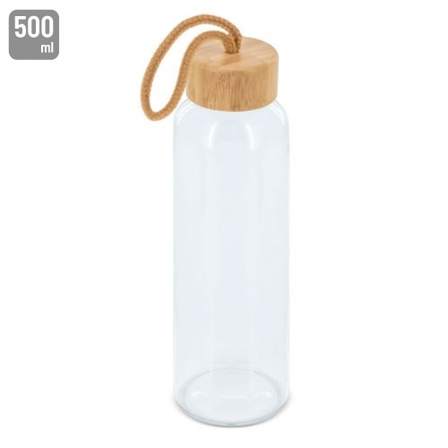 BOUTEILLE EN VERRE AVEC BOUCHON EN BAMBOU "BLIS"