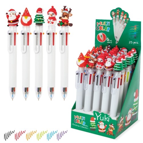 SET NAVIDEÑO BOLIGRAFOS MULTICOLOR 