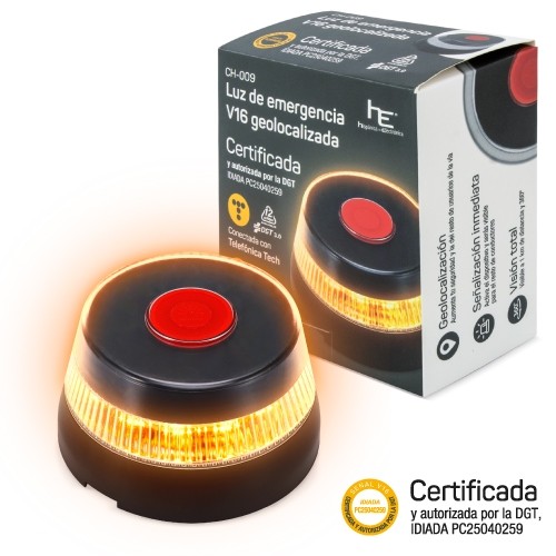 LUZ DE EMERGENCIA HOMOLOGADA V16  GEOLOCALIZADA