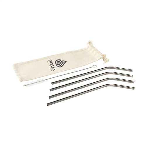 Reusable 4 pieces ECO Straw Set paille acier inoxydable - 1