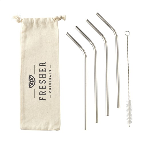 Reusable 4 pieces ECO Straw Set paille acier inoxydable - 2