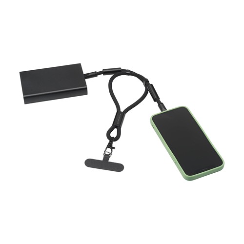 Wrist Lanyard 2-in-1 GRS RPET Load & Sync USB Cable - 2