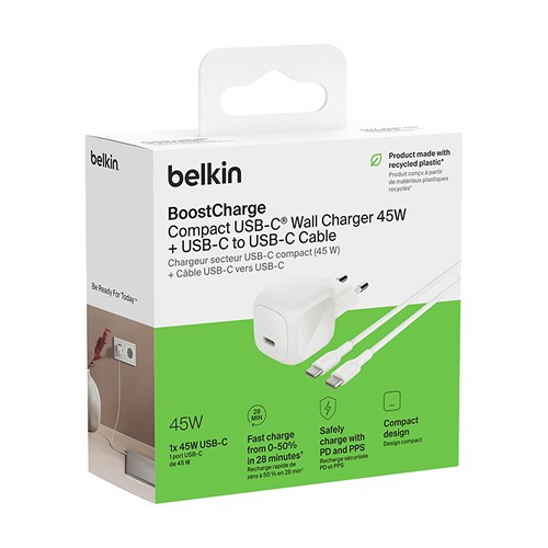 Belkin 45W USB PD Wall Charger with PPS and Cable - 10