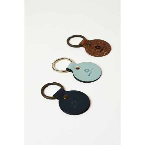 Recycled Leather Keyring Round porte-clés - 13