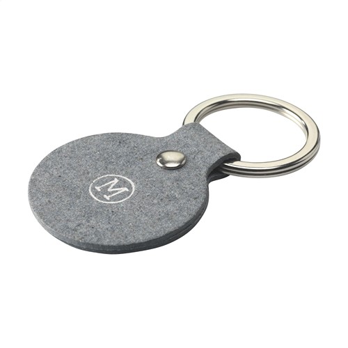 Recycled Denim Textile Keyring Round porte-clés - 2
