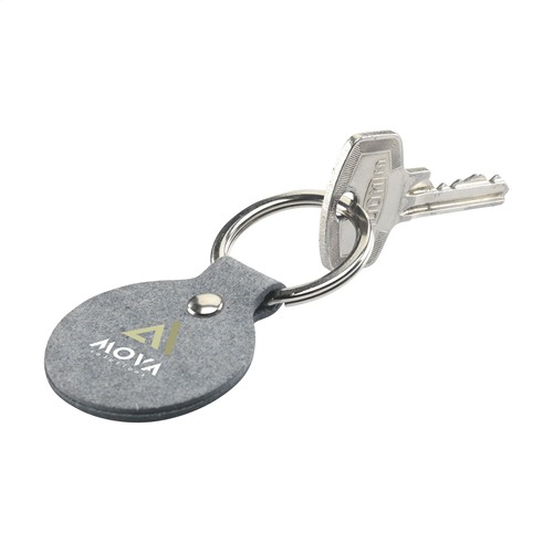 Recycled Denim Textile Keyring Round porte-clés - 3