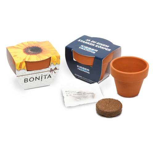 KIT DE CULTIVO – MACETA DE TERRACOTA 4 CM (PERSONALIZADO)
