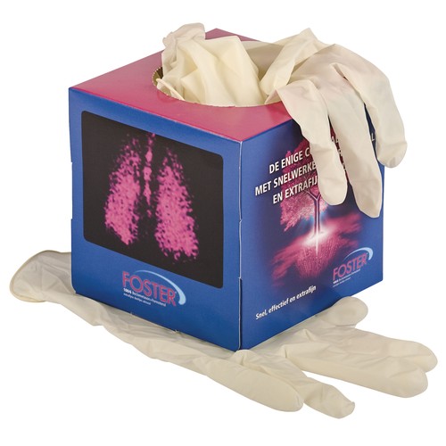 SQUARE PRINTED CARTON BOX WITH 25 LATEX GLOVES