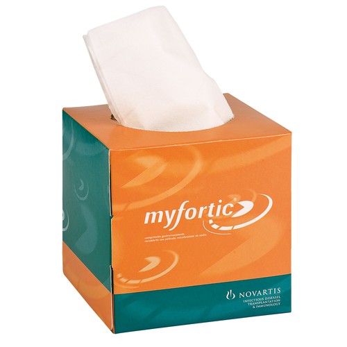 SQUARE PRINTED CARTON BOX WITH TISSUES