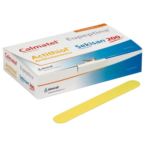 PRINTED BOX WITH 50 TONGUE DEPRESSORS. OPTIONAL: D-1, D-7, D-8