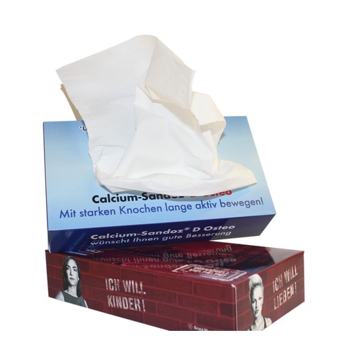 RECTANGULAR PRINTED CARTON BOX WITH 50 TISSUES