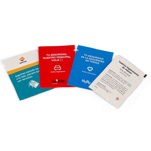 Sachet with Hidroalcoholic wipe