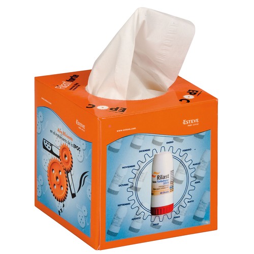 SQUARE PRINTED CARTON BOX WITH TISSUES