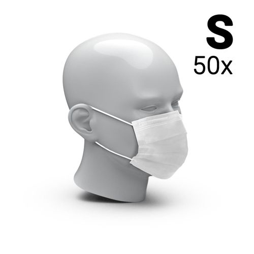 Masque pour bouche et nez "3-Ply" ensemble de 50, Taille S - 2