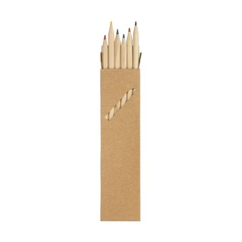 Lot de crayons de couleur "Nature 6", longs, SquareNuts - Mataro Advice srl