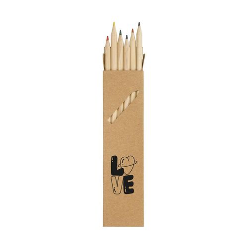 Lot de crayons de couleur "Nature 6", longs - 6