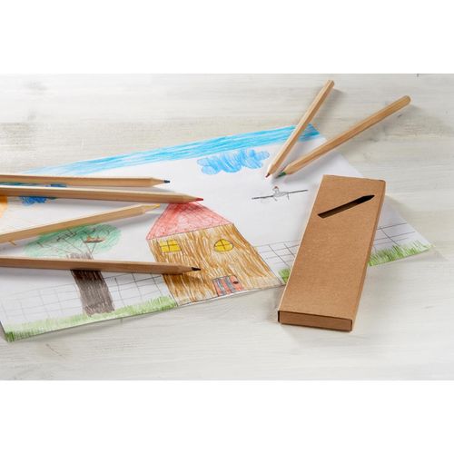 Lot de crayons de couleur "Nature 6", longs - 7
