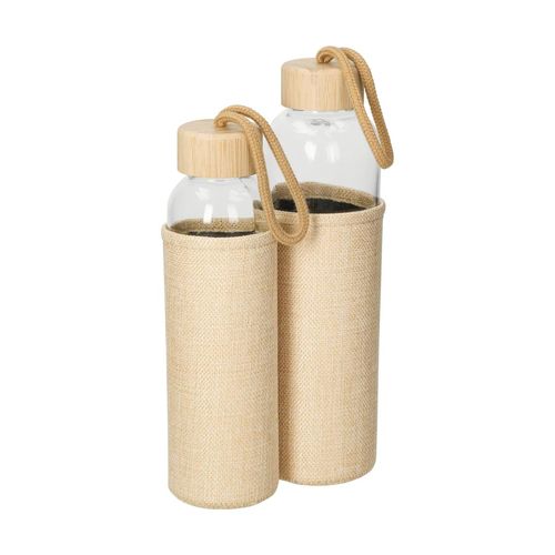 Bouteille en verre avec habillage "Natural", 0,50 l - 6