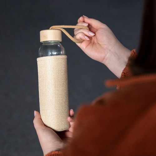 Bouteille en verre avec habillage "Natural", 0,50 l - 7