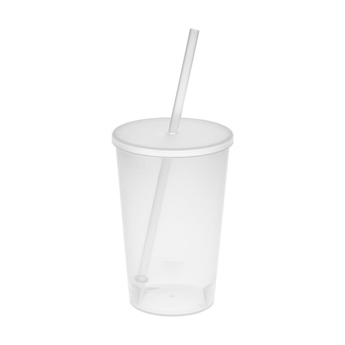 Gobelet « Vital », 500 ml avec couvercle et paille - 1