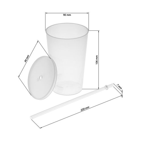 Gobelet « Vital », 500 ml avec couvercle et paille - 3