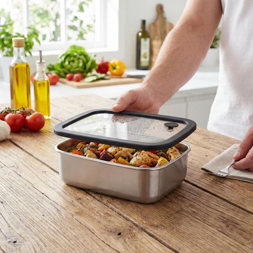 Boîte à lunch en acier inoxydable avec couvercle en verre "RILO", 1100 ml - 8