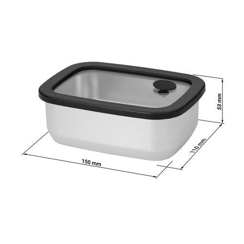 Boîte à lunch en acier inoxydable avec couvercle en verre "RILO", 550 ml - 3
