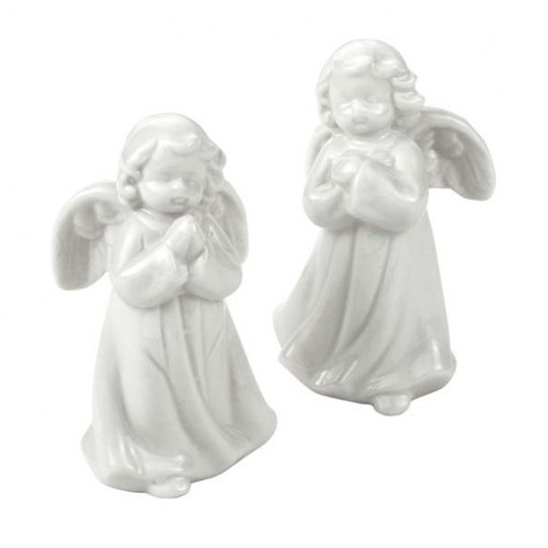 SET 2 pcs ANGELETS EN PORCELAINE-h 98mm