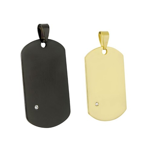 PENDENTIF ACIER PLAQUE MILITAIRE 2 pcs