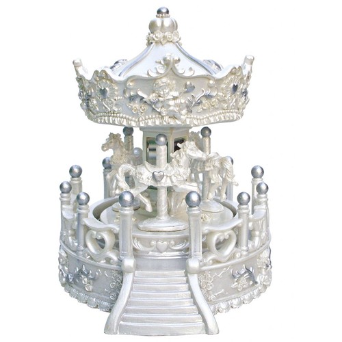 CARROUSEL ANGES BLANC/ARGENT-h=170mm