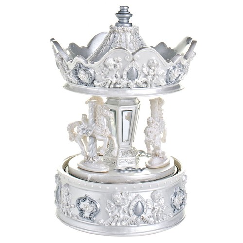 CARROUSEL ANGES BLANC/ARGENT-h=170mm