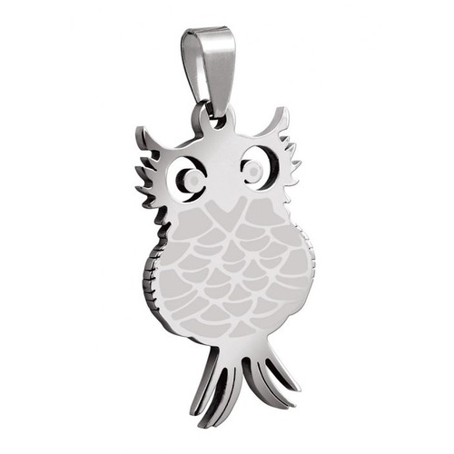 PENDENTIF D'ACIER CHOUETTE 20x35mm