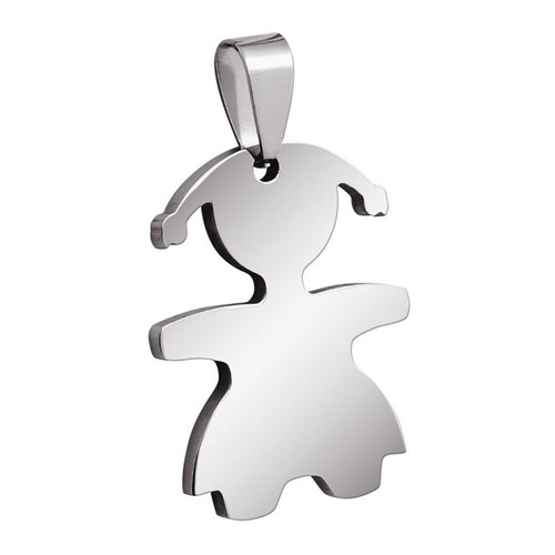 PENDENTIF ACIER JEUNE FILLE 22x28mm