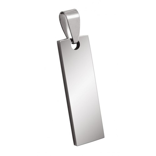 PENDENTIF ACIER RECTANGLE 10x32mm