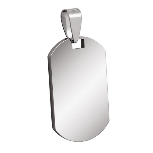 PENDENTIF D'ACIER PLAQUE 19x32mm