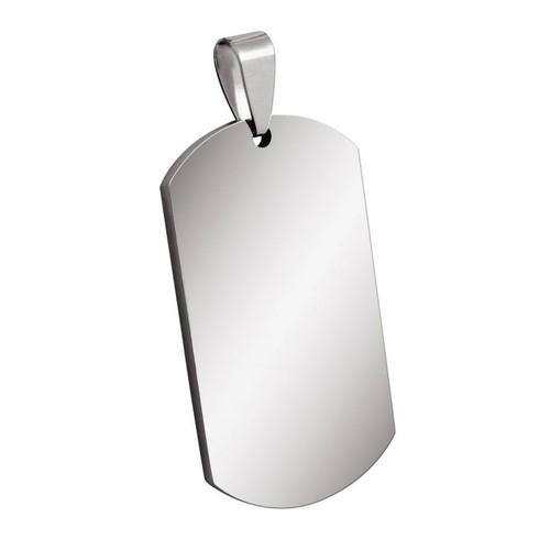 PENDENTIF D'ACIER PLAQUE 22x38mm