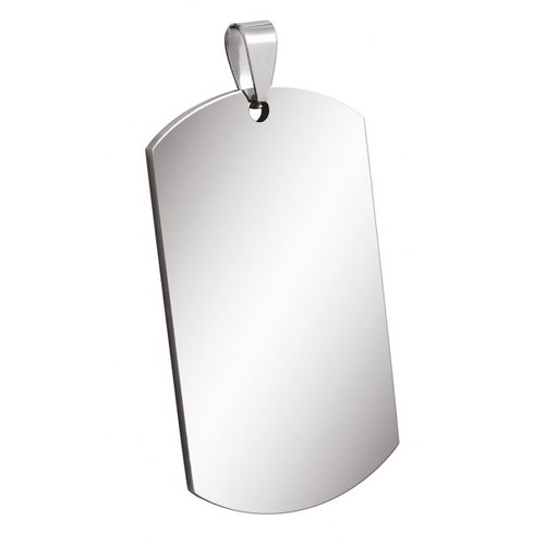 PENDENTIF D'ACIER PLAQUE 28x49mm