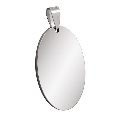 PENDENTIF D'ACIER OVALE 23x36mm
