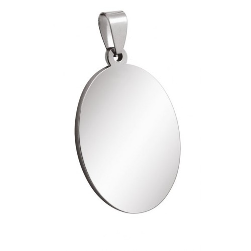 PENDENTIF OVALE MOYEN D'ACIER 24x36mm