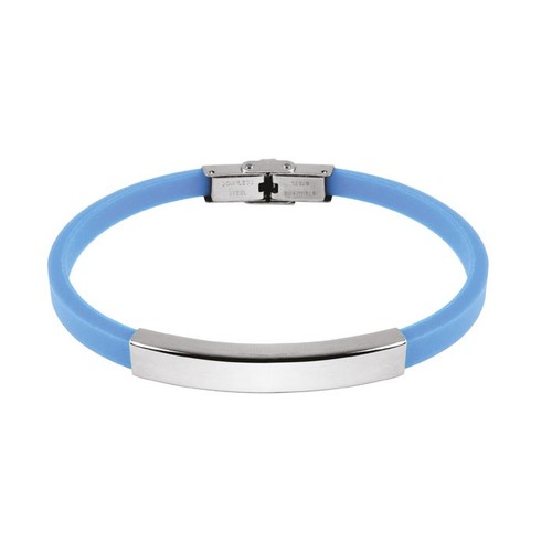BRACELET D'ACIER ET EVA AZUR 0.5CM
