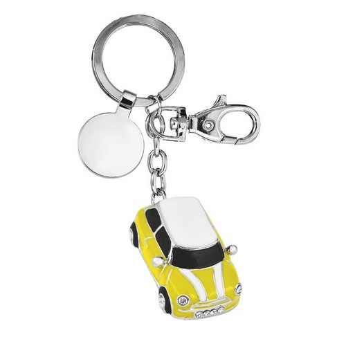 PORTE-CLÉS VOITURE - JAUNE/NOIR
